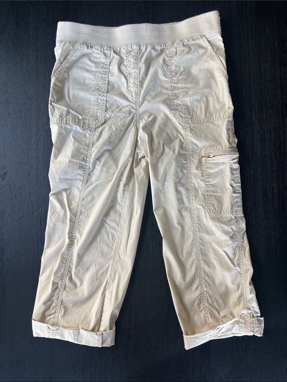 Chico's Cream Cropped Cargo Pants